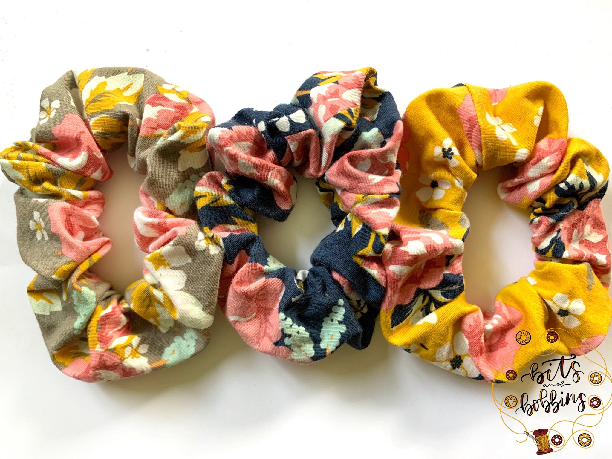 Vintage Floral Scrunchie