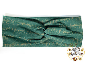 Green Elvish Script Headband