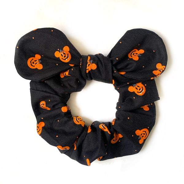 Halloween Pumpkin Circle Bow Scrunchie