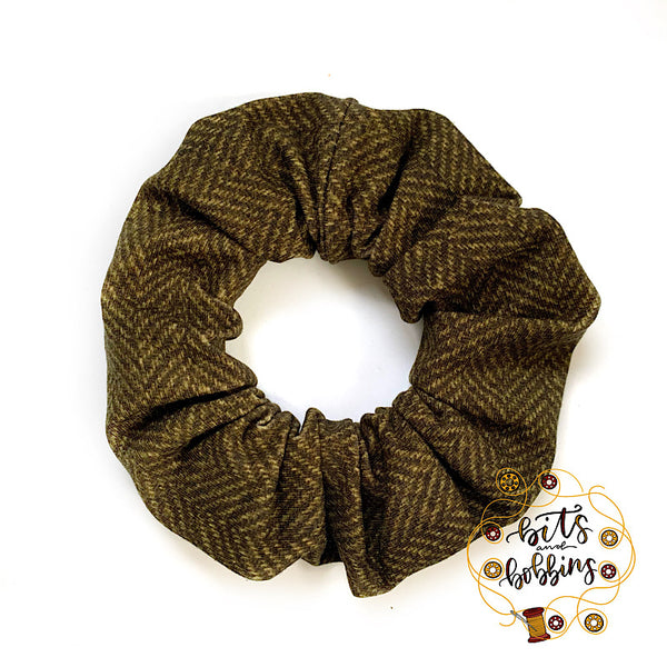 Tweed Herringbone Scrunchie