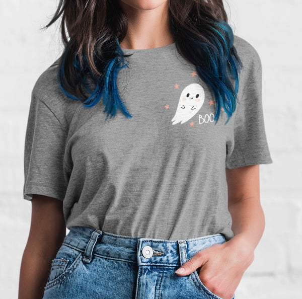 Cute Ghost Pocket Design T-shirt