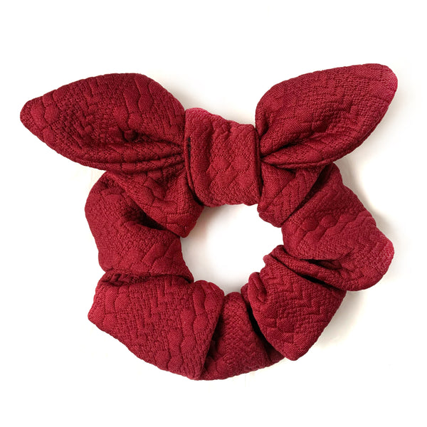 Knit Sweater Cranberry Scrunchie