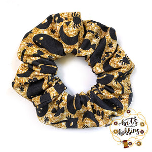 Gold Glitter Halloween Scrunchie