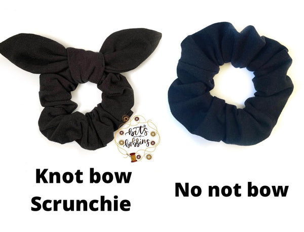 Black Knot Bow Scrunchie
