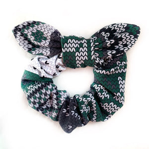 Green Knit Sweater Scrunchie