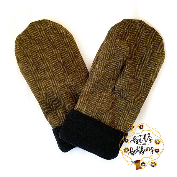 Brown Chevron Mittens