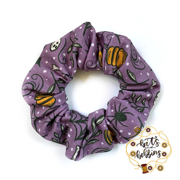 Purple Halloween Web Scrunchie