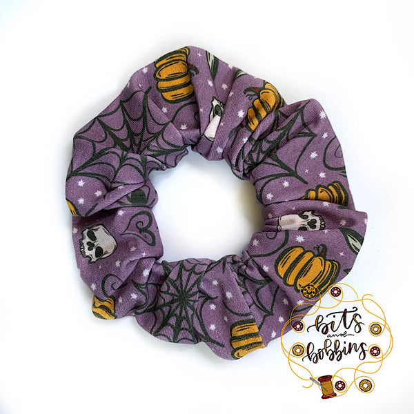Purple Halloween Web Scrunchie