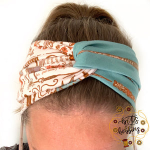 Wand & Creature Journal Crossover Headband - Teal and Orange