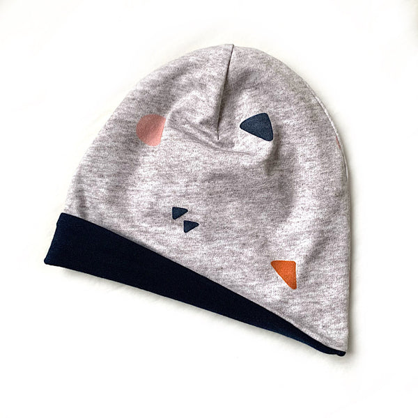Grey Shapes Slouched Beanie