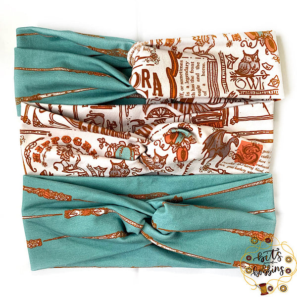 Wand & Creature Journal Crossover Headband - Teal and Orange