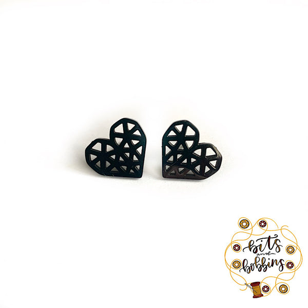 Geometric Hearts Earrings