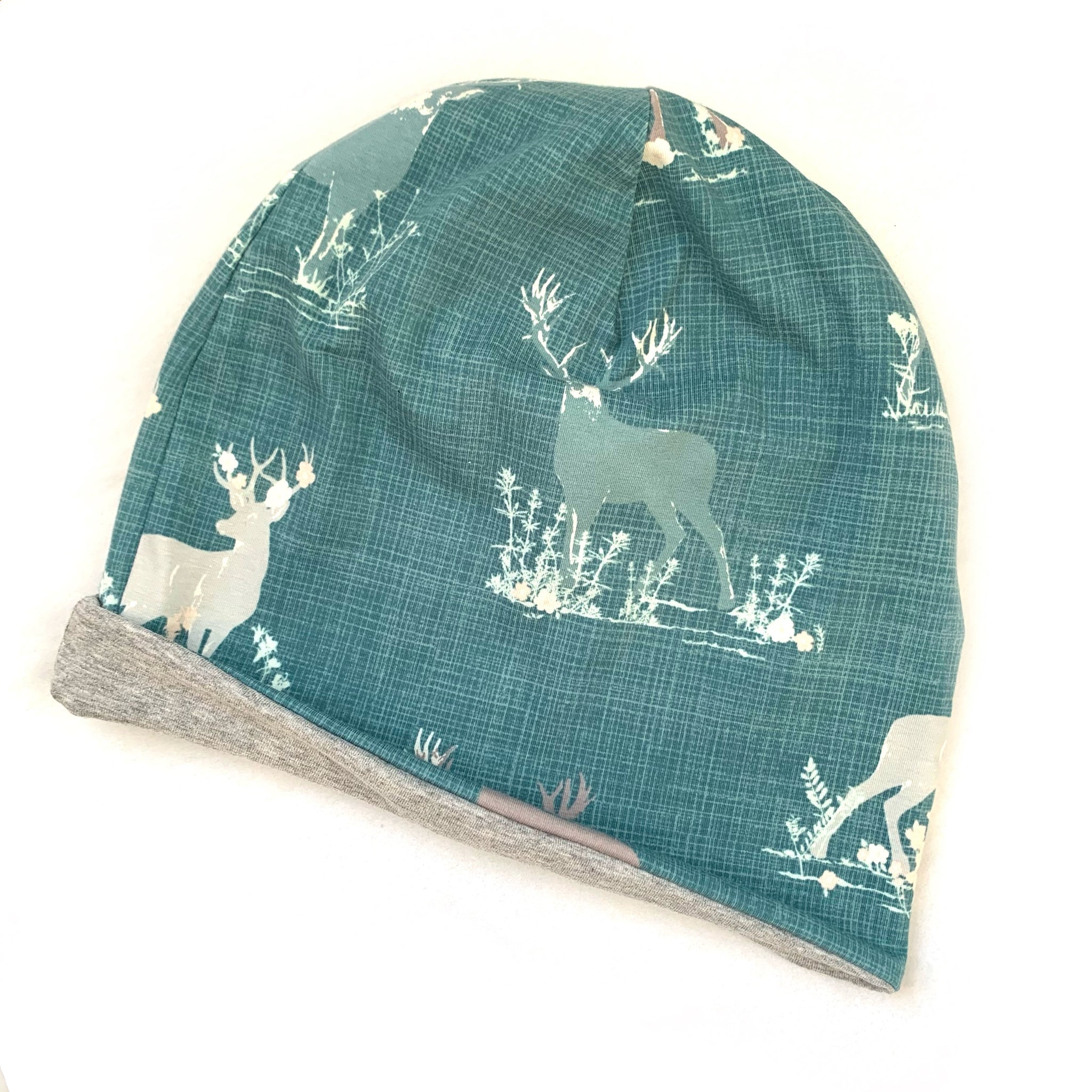 Floral Deer Slouched Beanie
